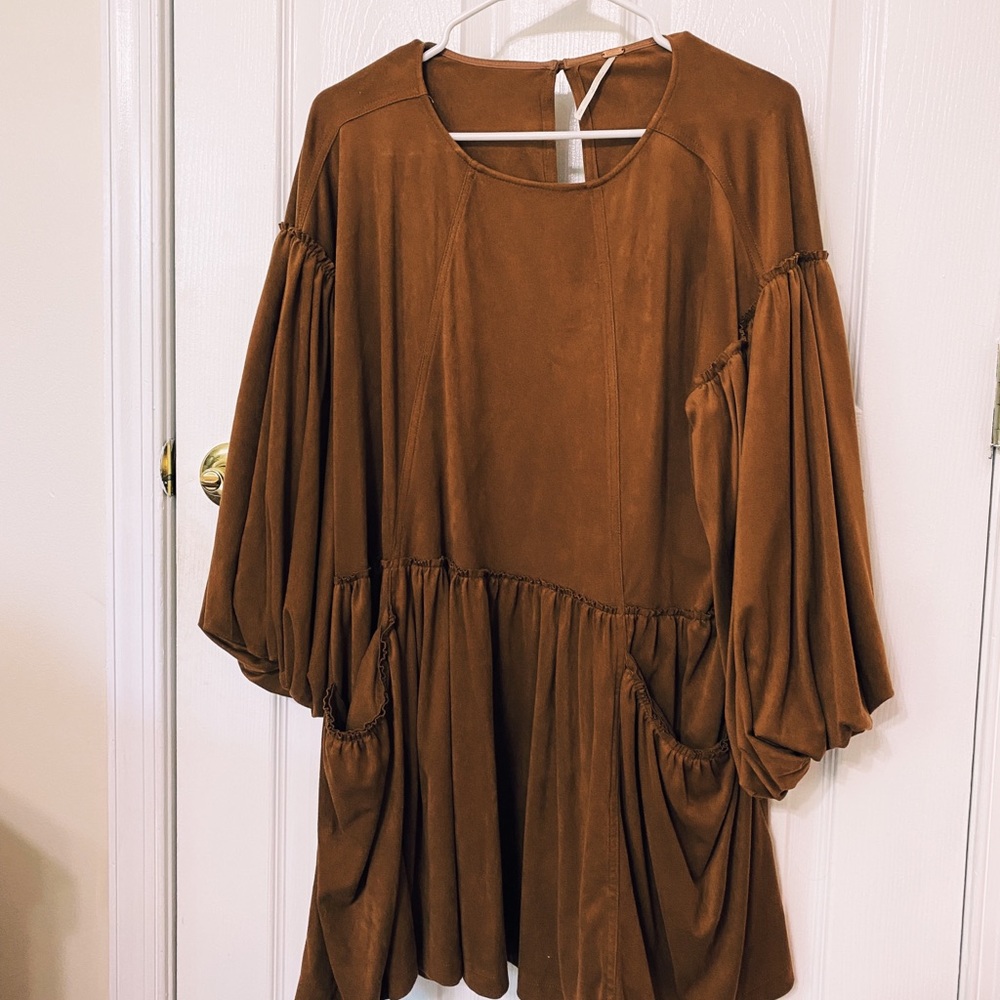 free people brown mini fall dress